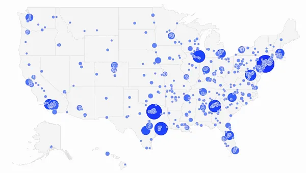 Map of recent Encyro users